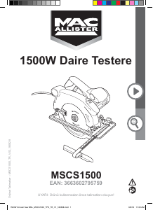 Kullanım kılavuzu MacAllister MSCS1500 Yuvarlak testere