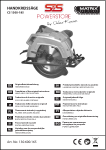 Bedienungsanleitung Matrix CS 1300-185 Kreissäge