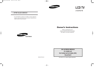 Manual Samsung LA22N21B LCD Television