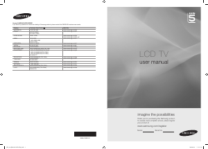 Manual Samsung LA32B550K1M LCD Television