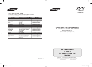 Manual Samsung LA40N81BD LCD Television