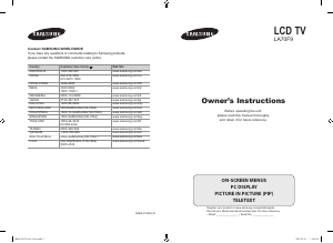Manual Samsung LA70F91BD LCD Television