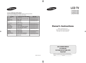 Manual Samsung LA46F81BD LCD Television