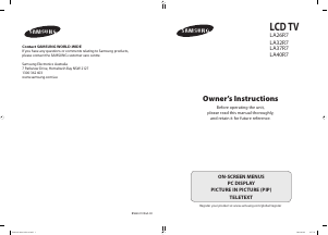 Manual Samsung LA26R71WD LCD Television