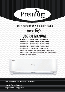 Manual Premium PIAW181790A/800B Air Conditioner