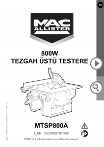 Kullanım kılavuzu MacAllister MTSP800A Tezgah testere