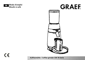 Mode d’emploi Graef CM 70 Moulin à café