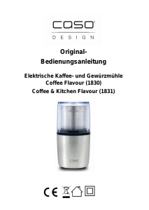 Bedienungsanleitung Caso 1831 Kaffeemühle