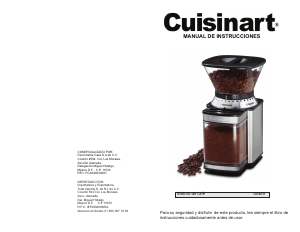 Manual de uso Cuisinart DBM-8 Molinillo de café