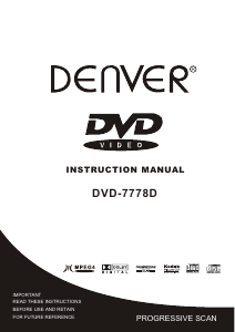 Manual Denver DVD-7778D DVD Player