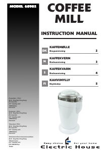 Brugsanvisning Electric House 60902 Kaffemølle