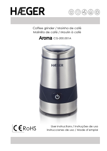 Mode d’emploi Haeger CG-200.001A Aroma Moulin à café