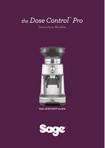 Manual Sage BCG600 Dose Control Pro Coffee Grinder