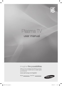 Manual Samsung PS50B650S1F Plasma Television