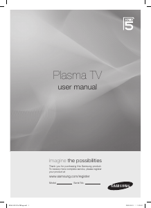 Manual Samsung PS50B530S2F Plasma Television