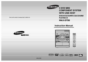 Manual Samsung MAX-DT99 Stereo-set