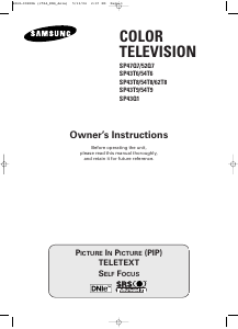 Manual Samsung SP-47Q7HE Television