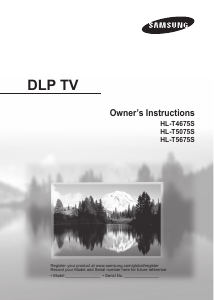 Manual de uso Samsung HL-T5675S Televisor