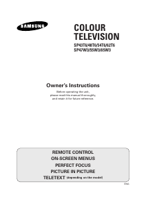 Manual Samsung SP-65W3HF Television