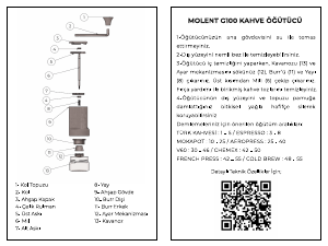 Kullanım kılavuzu Molent G100 Kahve değirmeni