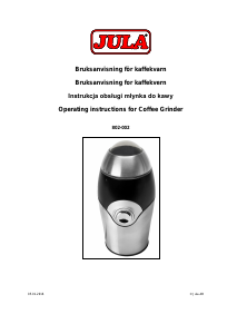 Bruksanvisning Jula 802-002 Kaffekvarn