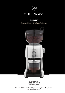 Handleiding Chefwave CW-CG01SS Koffiemolen