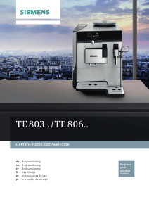 Käyttöohje Siemens TE806201RW Espressokeitin