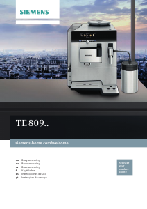 Manual de uso Siemens TE809201RW Máquina de café espresso