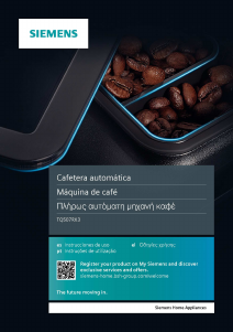 Manual de uso Siemens TQ507RX3 Máquina de café espresso