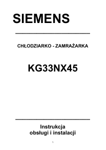 Instrukcja Siemens KG33NX70 Lodówko-zamrażarka