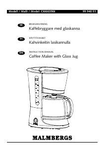 Käyttöohje Malmbergs CM6639M Kahvikone