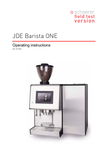 Manual Schaerer JDE Barista ONE Coffee Machine