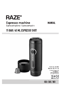Handleiding Raze GC CP0 10 Espresso-apparaat