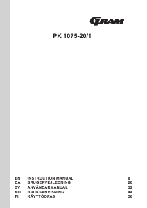 Käyttöohje Gram PK 1075-20/1 Pakastin
