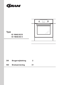 Bruksanvisning Gram IO 16642-92 B Ovn