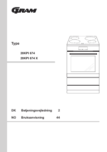 Brugsanvisning Gram 20KPI 674 X Komfur