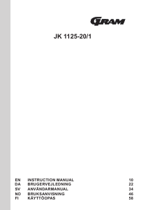 Bruksanvisning Gram JK 1125-20/1 Kjøleskap
