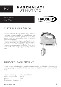 Használati útmutató Hauser HM-930 Kézi mixer