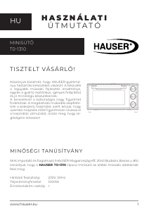 Manual Hauser TO-1310 Cuptor