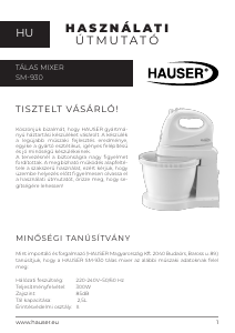 Manual Hauser SM-930 Mixer cu vas