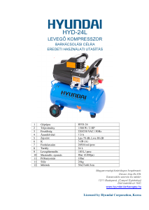 Használati útmutató Hyundai HYD-24L Kompresszor