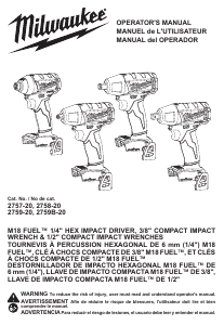 Manual Milwaukee 2759-20 Impact Wrench