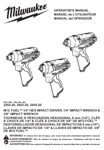 Mode d’emploi Milwaukee 2454-20 Visseuse à choc