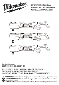 Manual Milwaukee 2565P-20 Impact Wrench