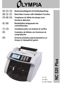 Manual Olympia NC 520 Plus Banknote Counter