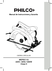 Manual de uso Philco MEPSC115 Sierra circular
