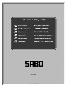 Handleiding SABO 43-ACCU Grasmaaier