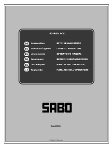 Manual SABO 43-PRO Accu Lawn Mower