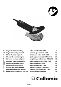 Manual de uso Collomix CMG 1700 Amoladora de hormigón