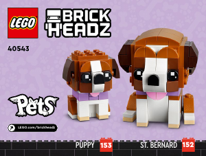 Bruksanvisning Lego set 40543 Brickheadz Sanktbernhardshund